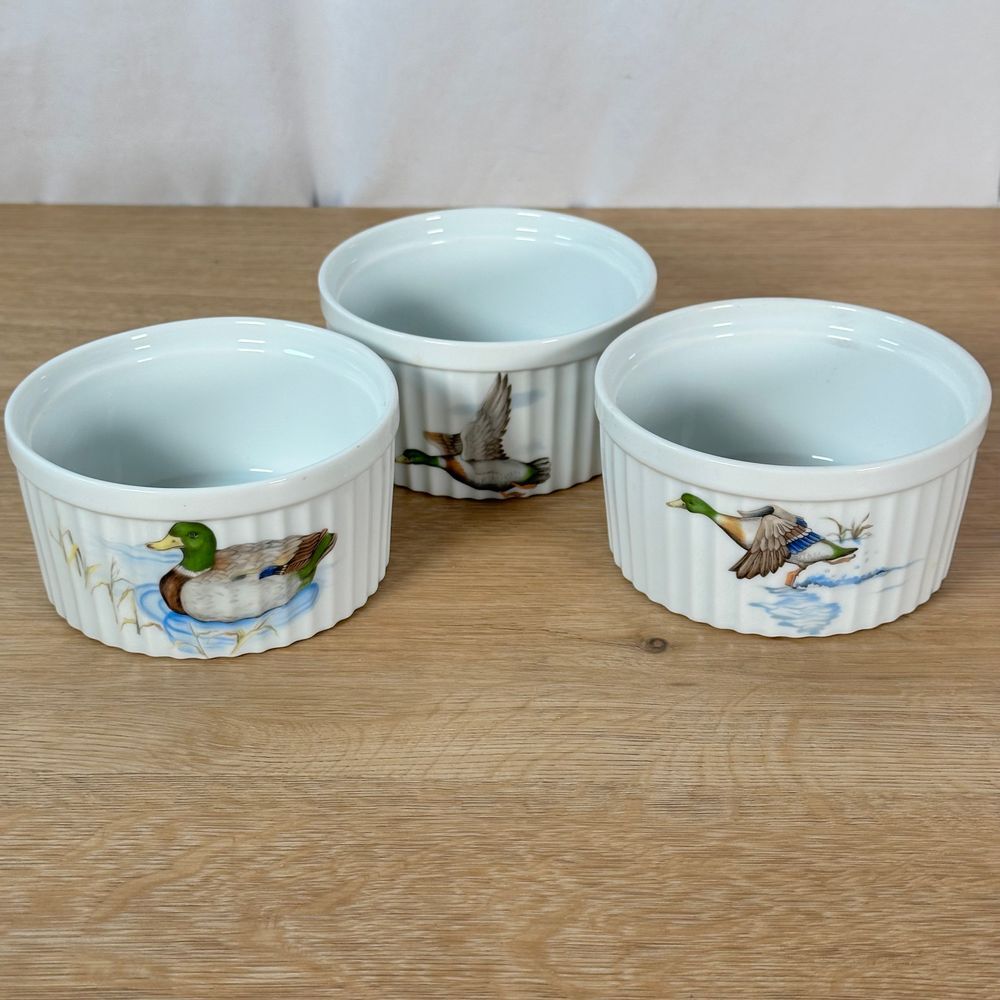 Duck Design White Ramekins Set - Picture 2 of 6